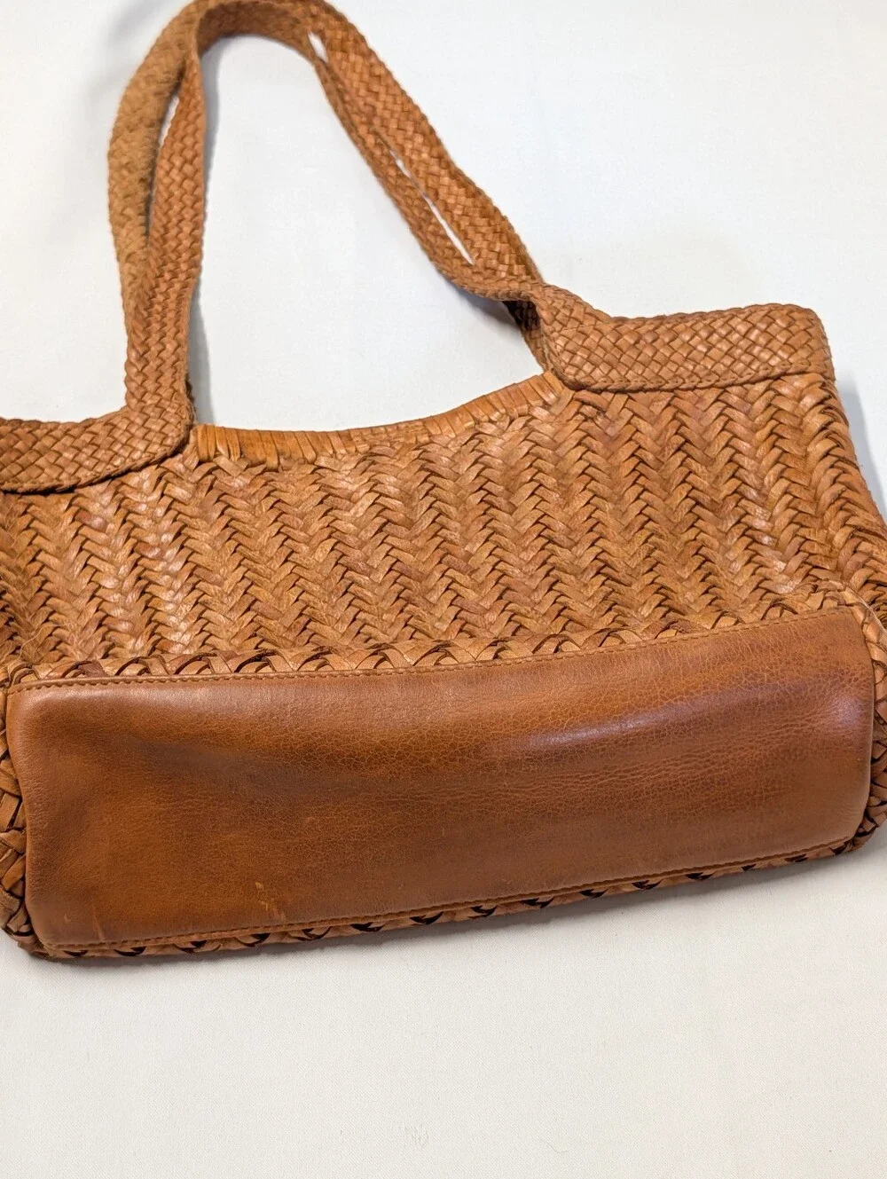 Vilenca Holland Handwoven Braided Genuine Leather / Suede Tote Shoulder Bag